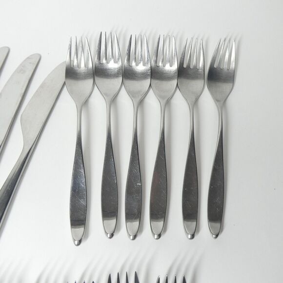 Lauffer Towle Design 2 Stainless Japan 21pc Flatware Lot Forks 18/8 MCM Vintage - Picture 3 of 15